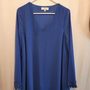 Umgee U.S.A. Big Bell Sleeve Blue Dress Size Medium